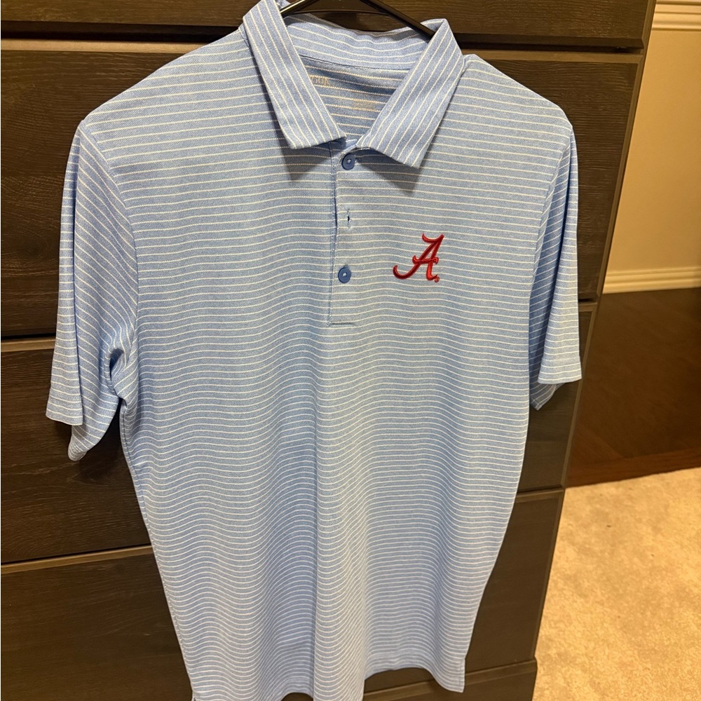 Men's Blue Striped Alabama Polo Shirt